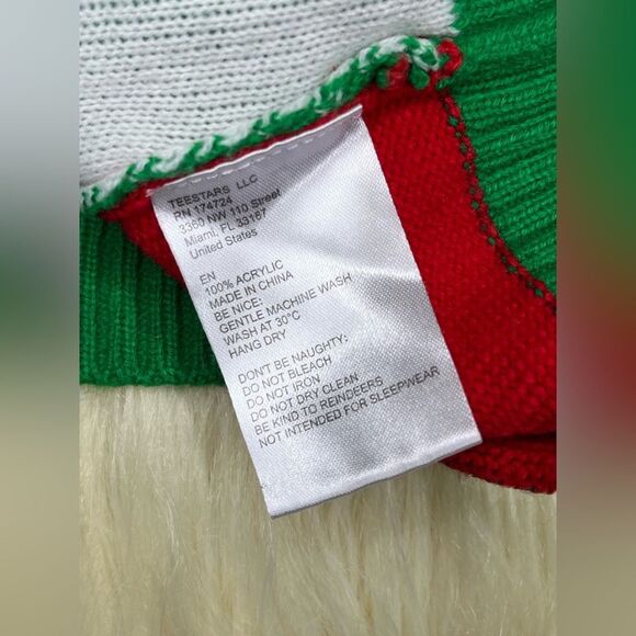 T Stars Ugly Christmas Sweater “Sloth Sliding Team” Sz Large - Picture 5 of 9